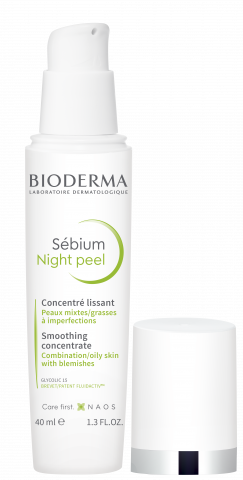 BIODERMA-Produktfoto, Sebium Nightpeel 40ml, Hautpflege bei zu Akne neigender Haut